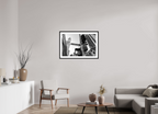 90 x 60 cm, Hamburg 40 mm Black Frame with Black and White Paper Boston