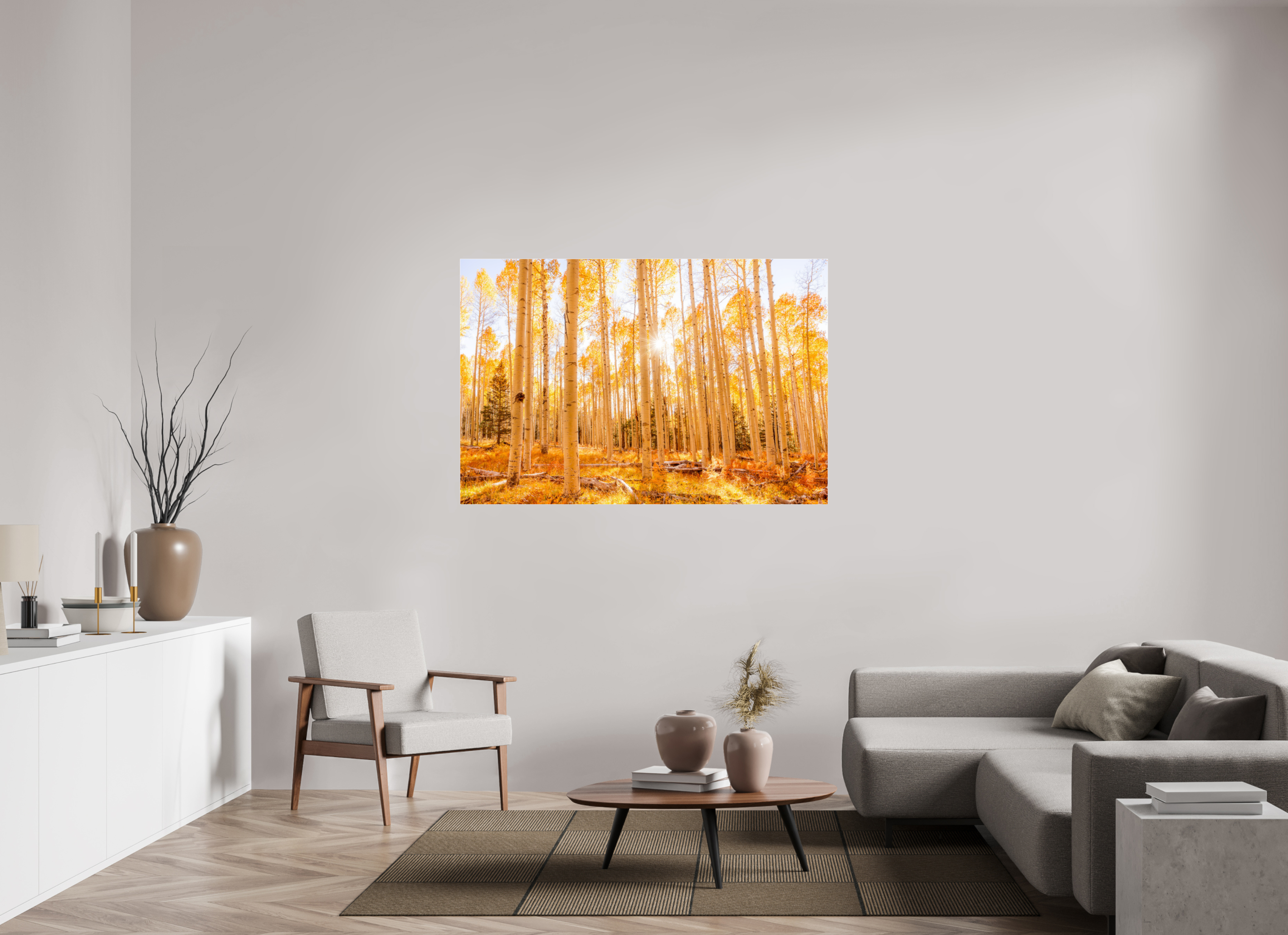 150 x 100 cm, Photo Print Under Acrylic Glass Golden Aspens