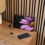 Luxury Purple Flower Crossbody Bag – Black Faux Leather Floral Designer Handbag – Elegant Statement Purse for Women - Perfect Captures Photography