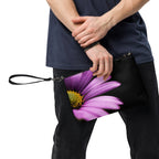 Luxury Purple Flower Crossbody Bag – Black Faux Leather Floral Designer Handbag – Elegant Statement Purse for Women - Perfect Captures Photography