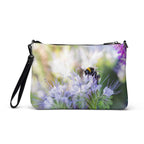 Bee on Wildflowers Wristlet Pouch Bag – Nature Photography Zipper Clutch for Women