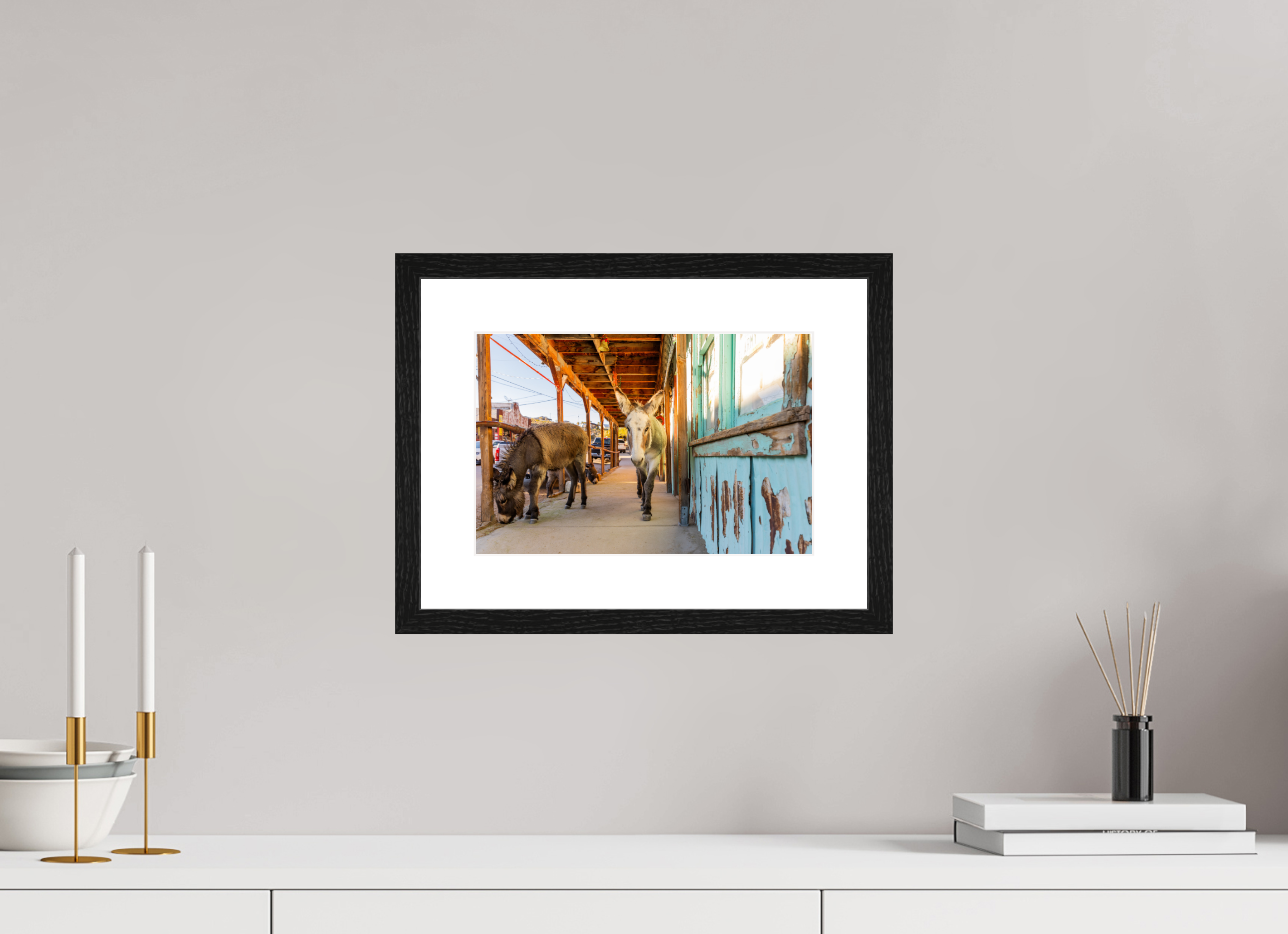 30 x 20 cm, Black Frames Burros of Oatman