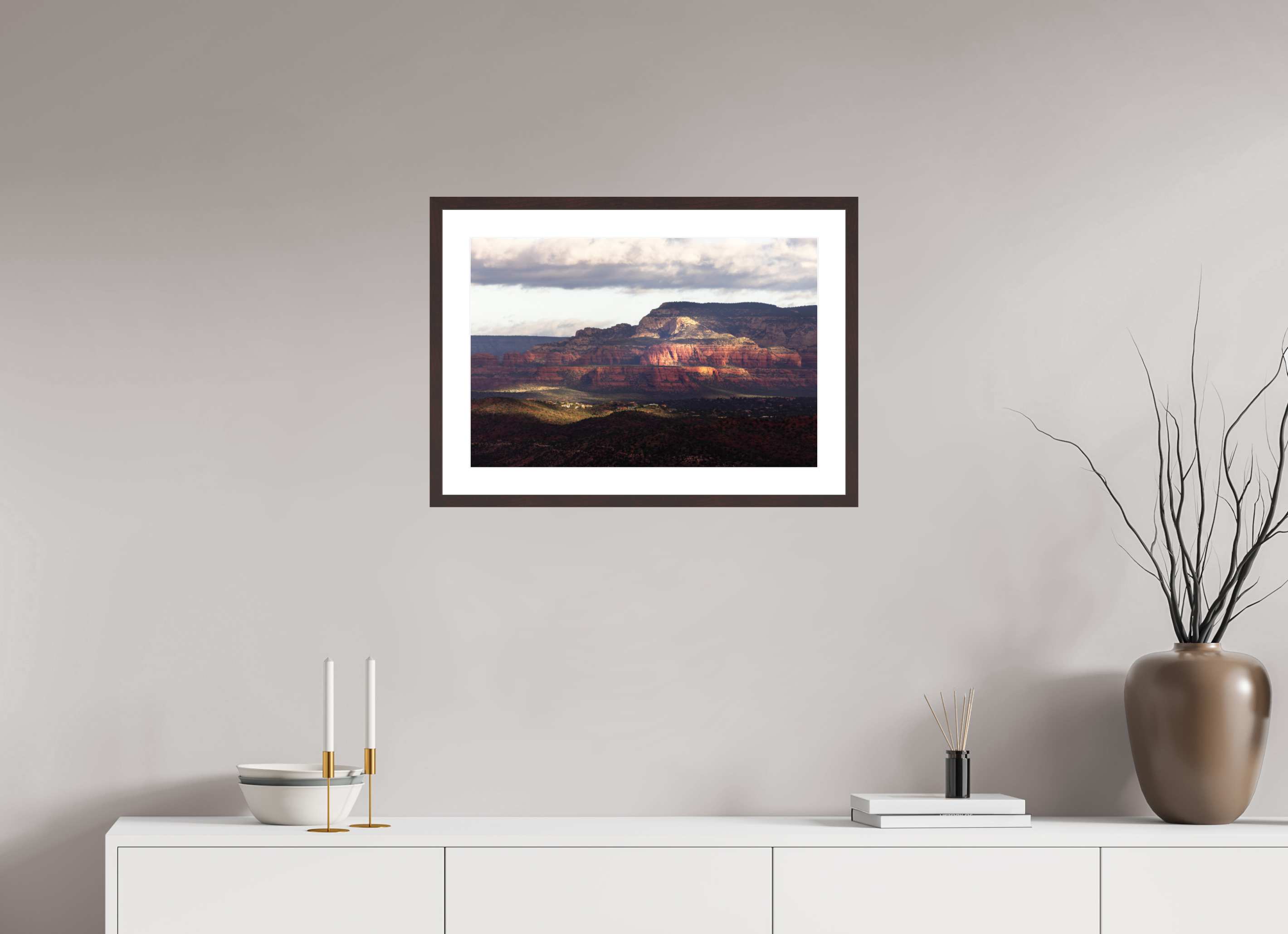 60 x 40 cm, Brown Frame Painting Sedona