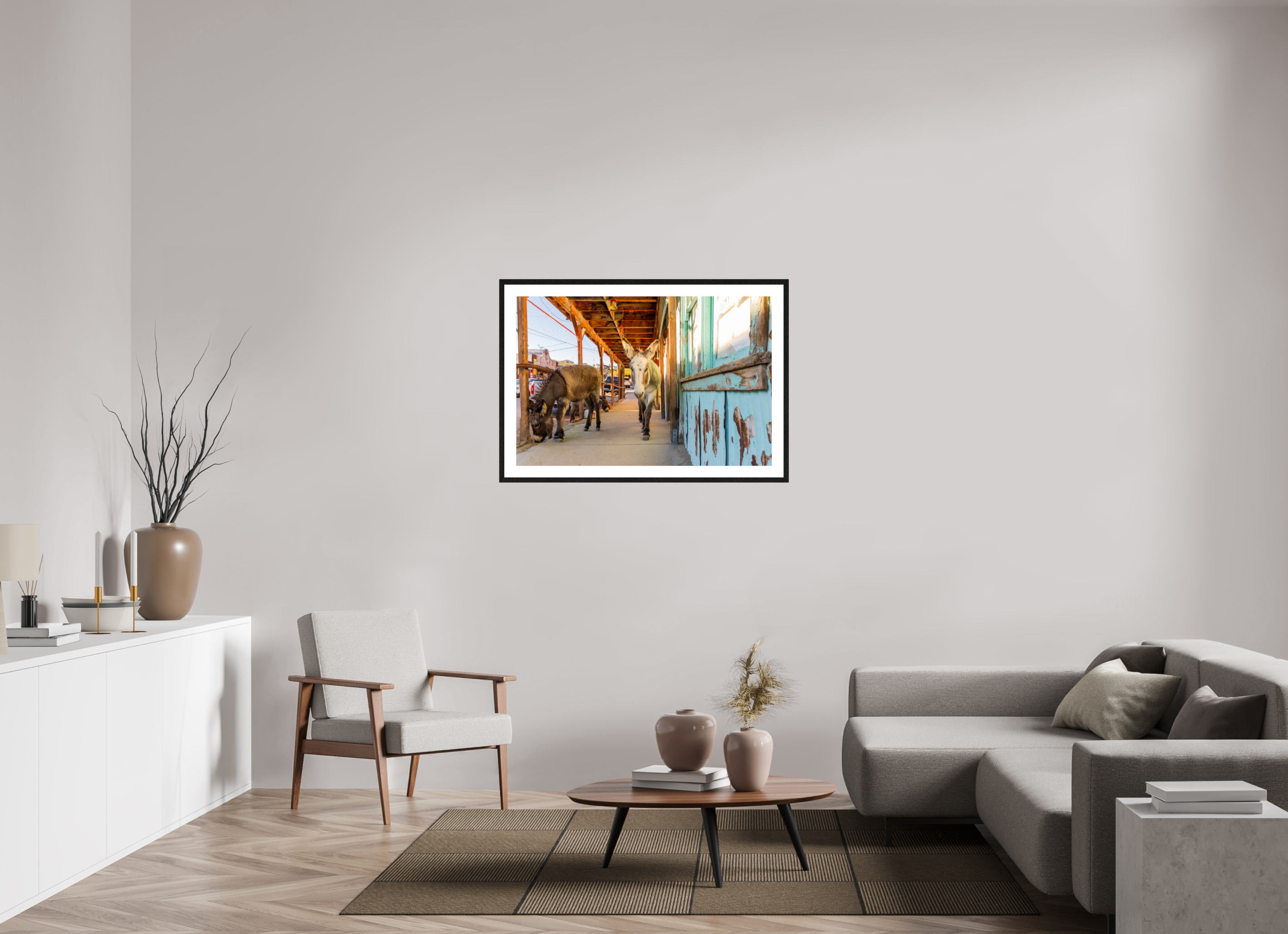 105 x 70 cm, Black Frames Burros of Oatman
