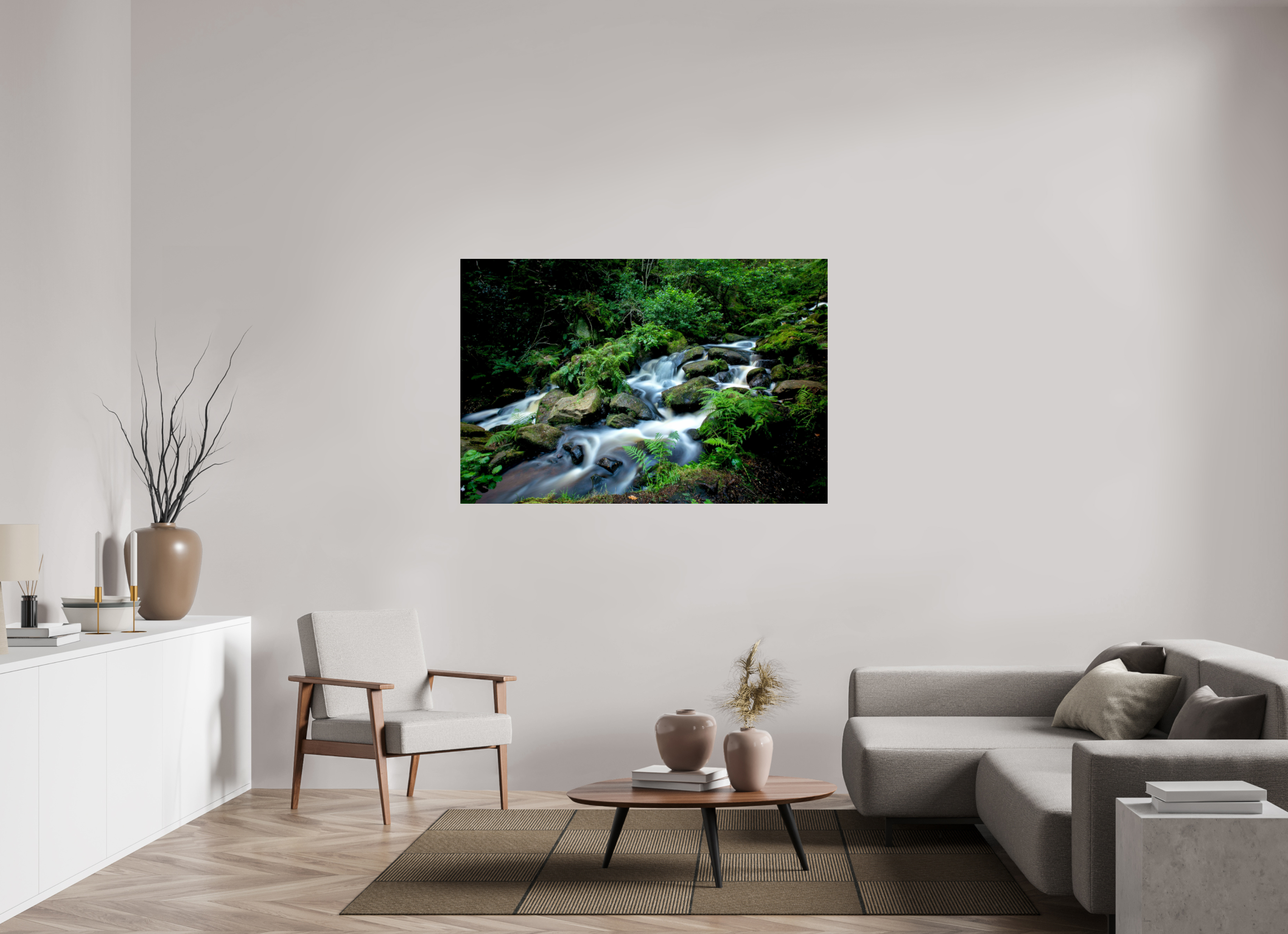 150 x 100 cm, Photo Print Under Acrylic Glass Rivelin Valley Water Fall