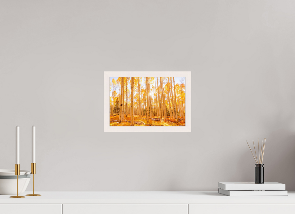 30 x 20 cm, White Hamburg Frame Golden Aspens
