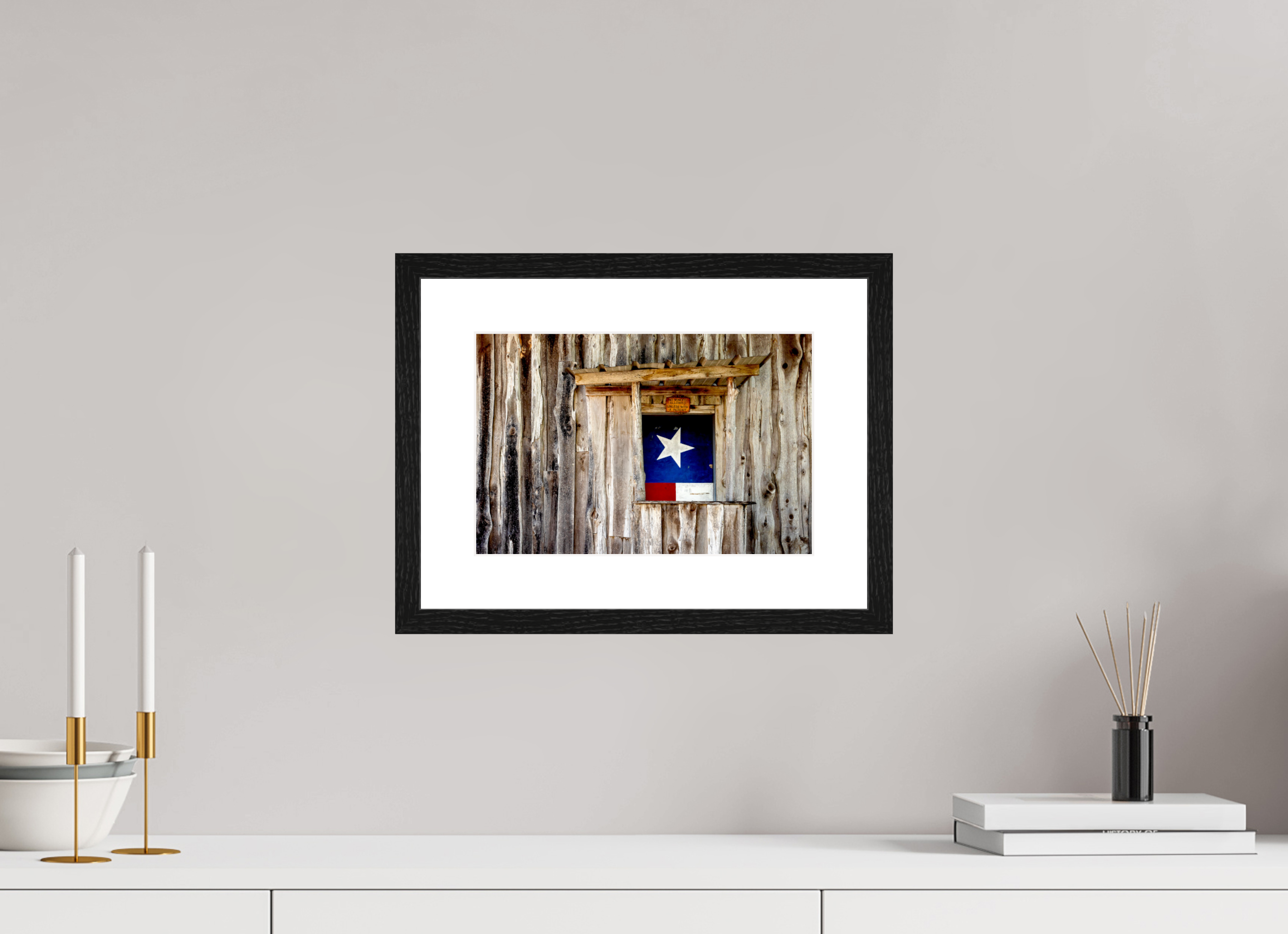 30 x 20 cm, Black Frames Texas Bar