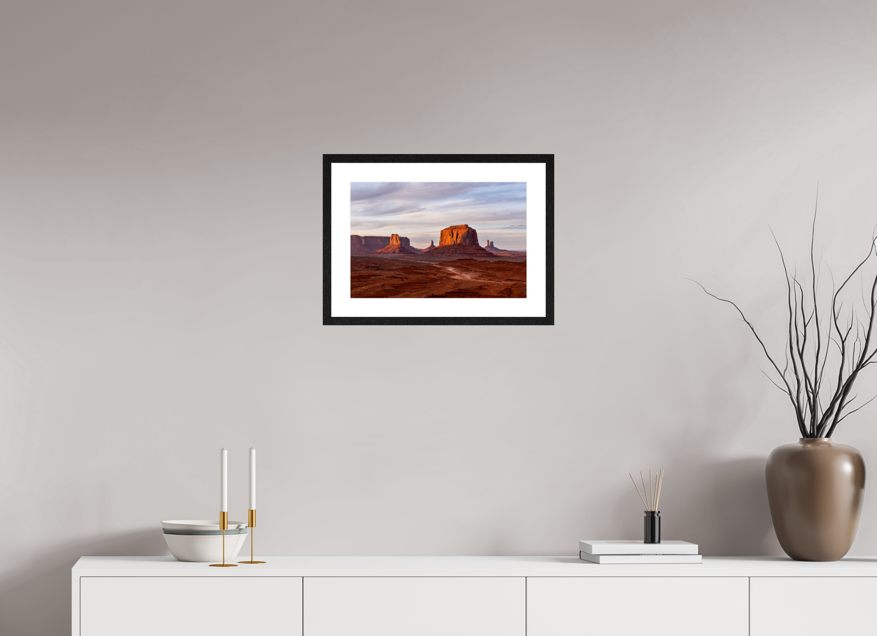 45 x 30 cm, Black Frames John Ford Point Monument Valley