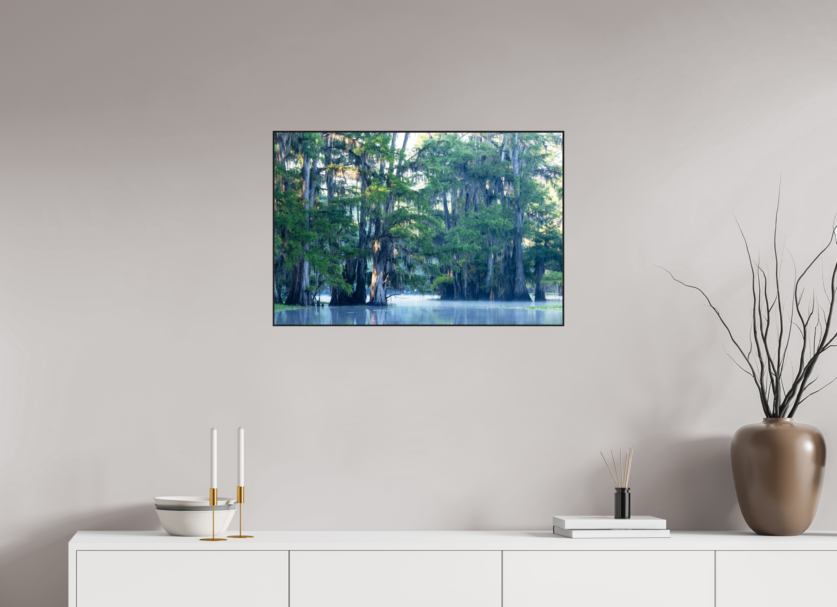 75 x 50 cm, Solid Wood Artbox The Mystery of Caddo Lake Fine Art