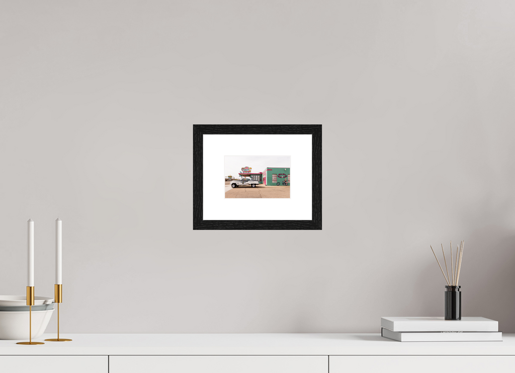 15 x 10 cm, Black Frames Retro Styles on Route 66