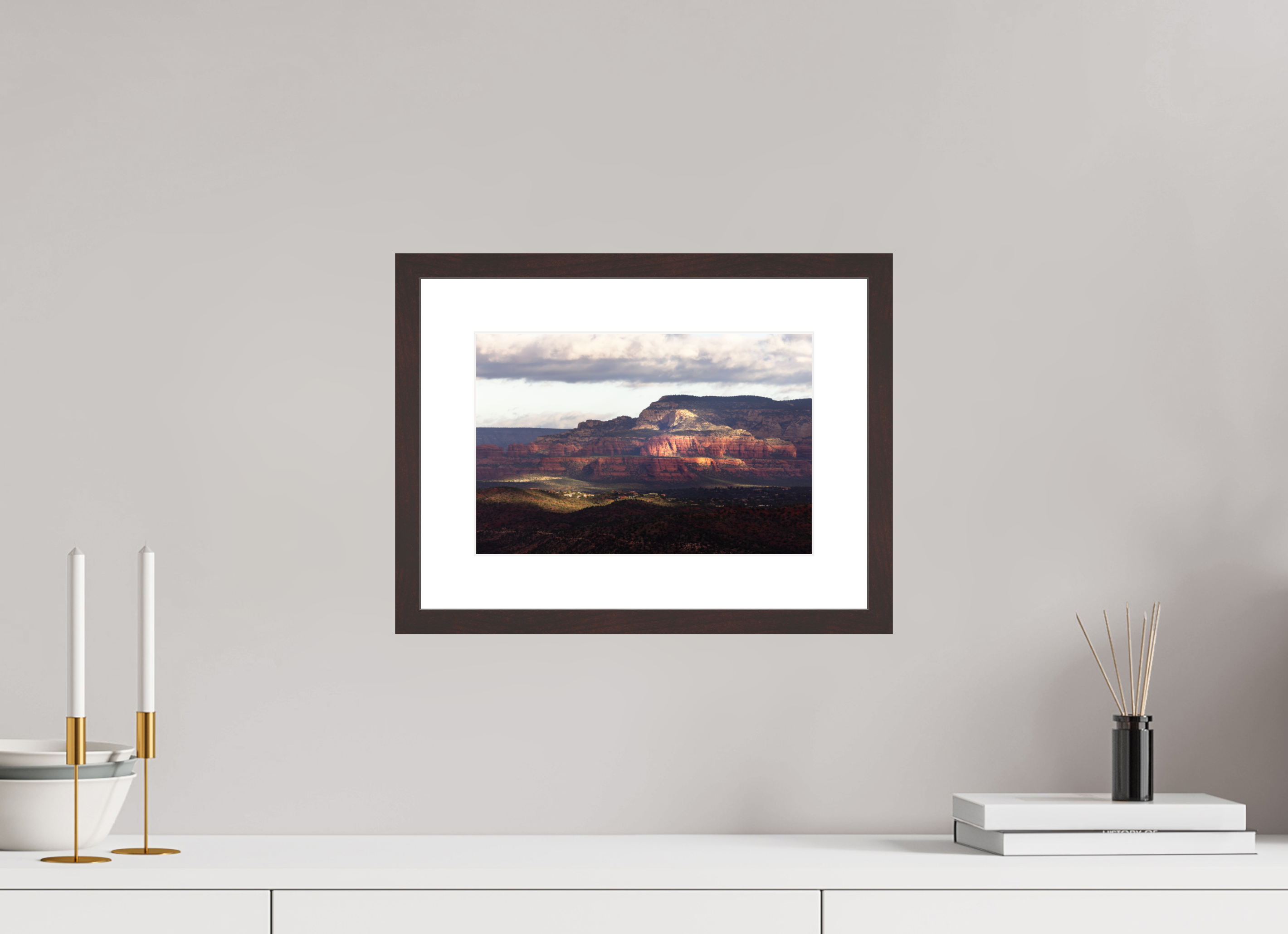 30 x 20 cm, Brown Frame Painting Sedona