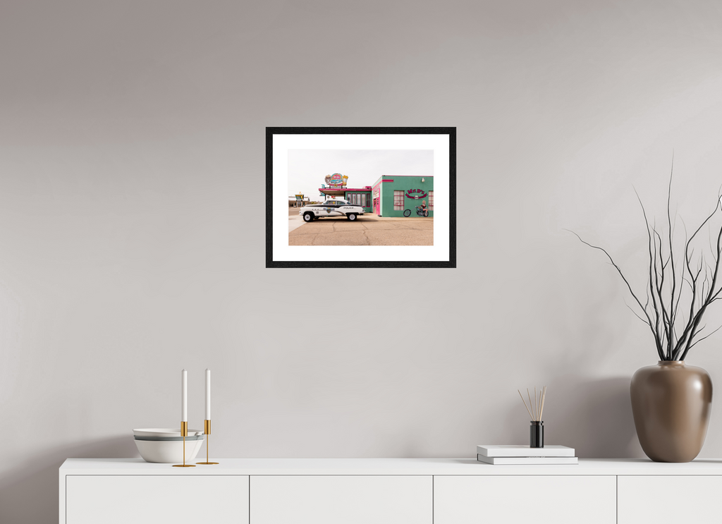 45 x 30 cm, Black Frames Retro Styles on Route 66