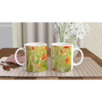 Wild Poppy Flower Ceramic Mug – 11oz Glossy Coffee Cup - Perfect Captures Photography