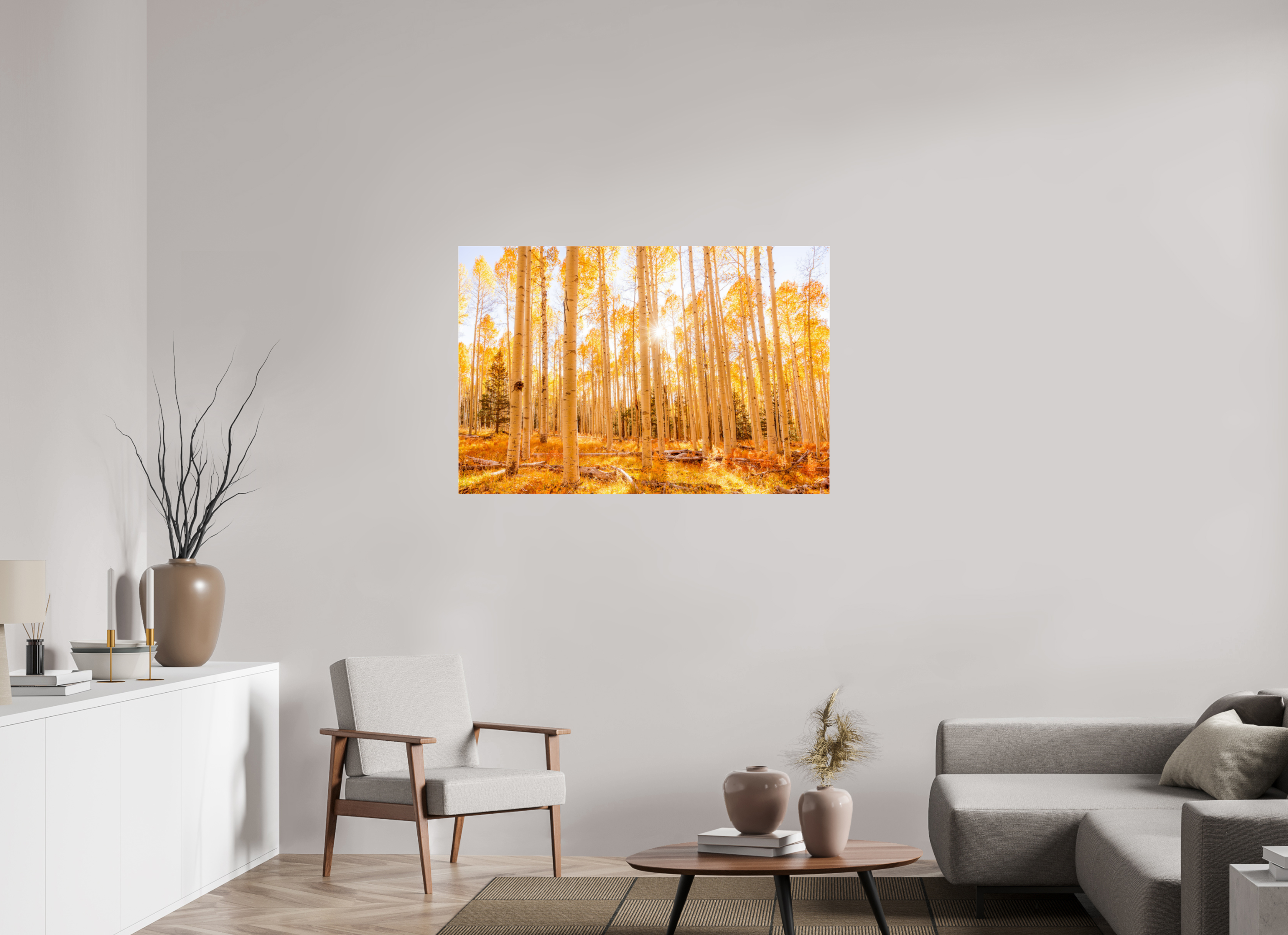 120 x 80 cm, Photo Print Under Acrylic Glass Golden Aspens