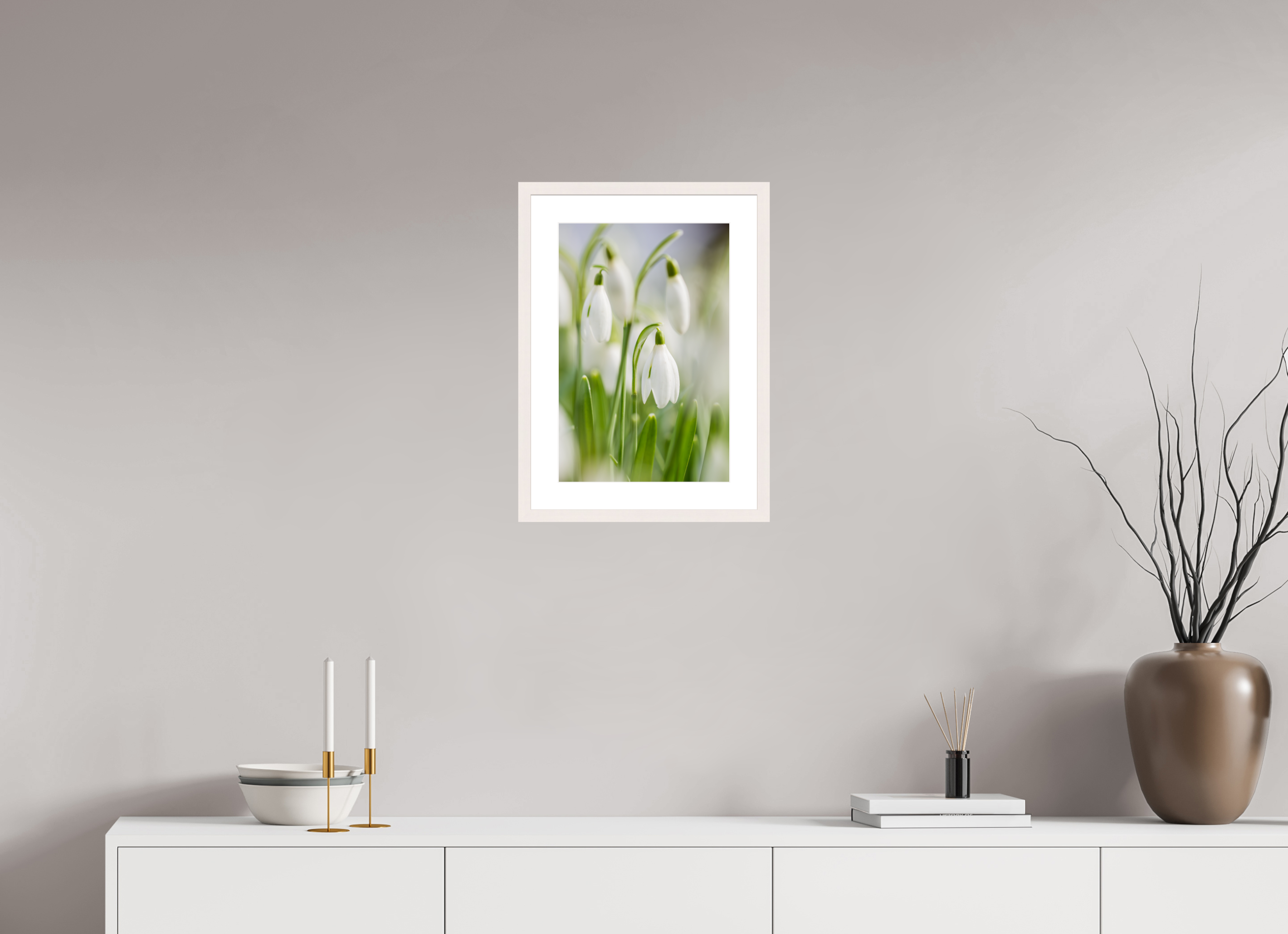 30 x 45 cm, White Maple 20 mm snowdrops