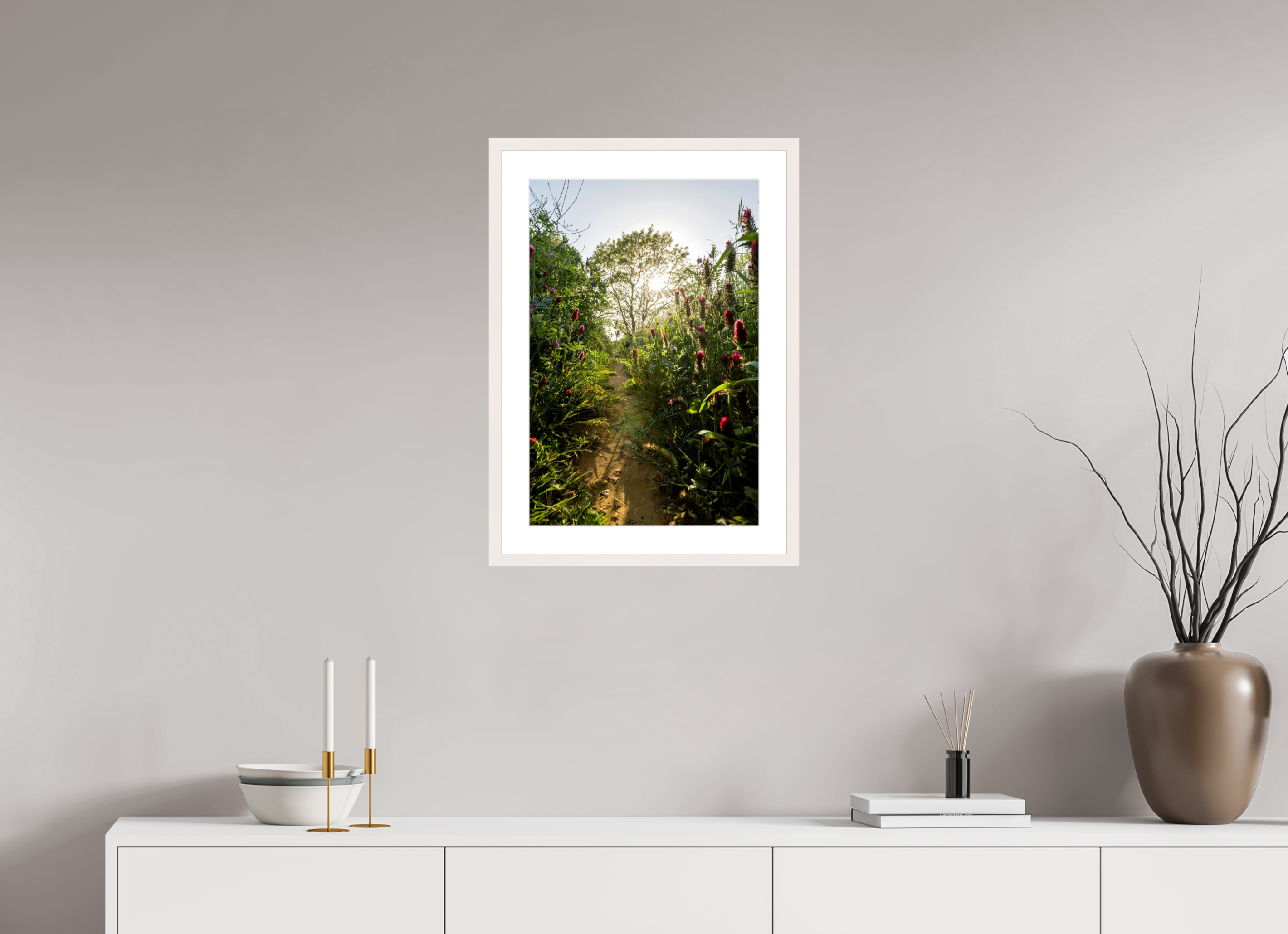 40 x 60 cm, White Maple 20 mm Wild Flowers