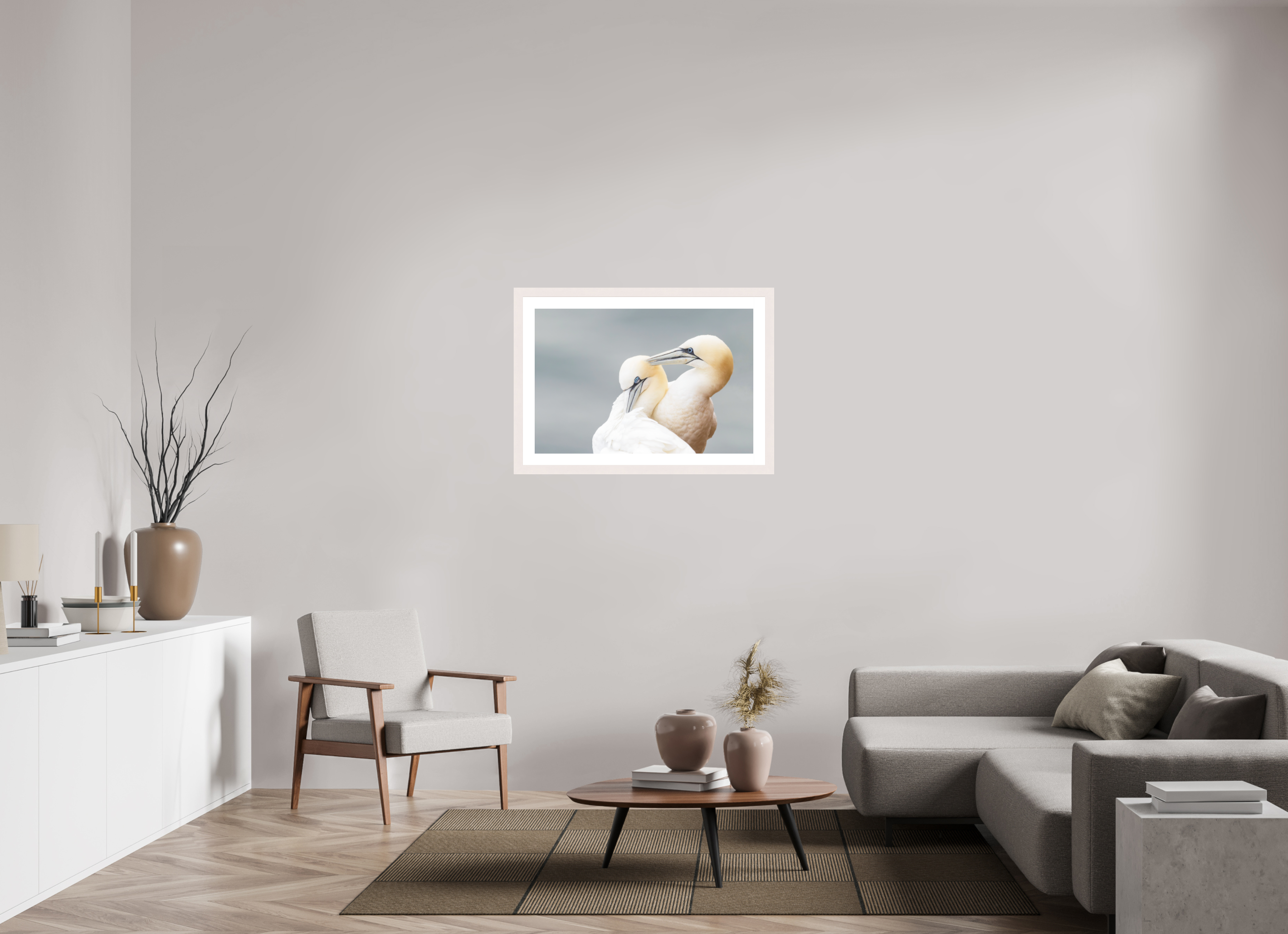 90 x 60 cm, White Frame Ganetts